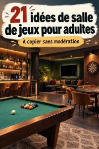 Un coin de jeu pour adultes avec des accessoires colorés et une ambiance chaleureuse.