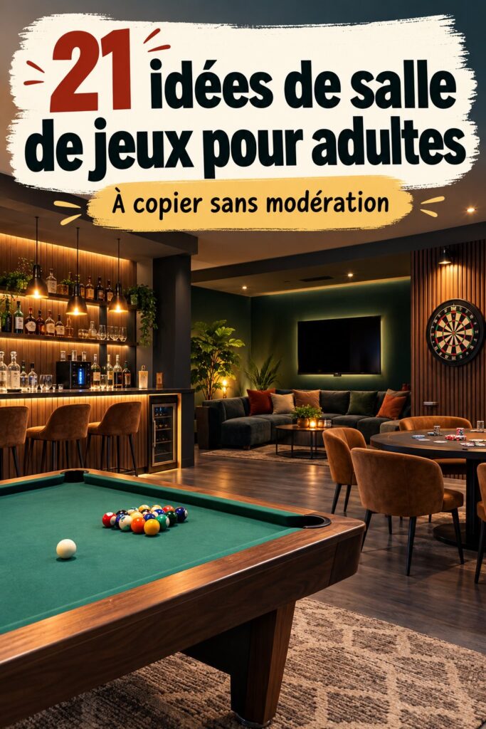 Un coin de jeu pour adultes avec des accessoires colorés et une ambiance chaleureuse.