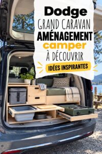 Dodge Grand Caravan aménagée pour le camping avec un intérieur confortable