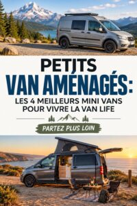 Une fourgonnette aménagée pour la vanlife avec des accessoires de voyage