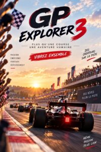 Participants du GP Explorer 3 sur le circuit Bugatti, illustrant l'événement automobile vibrant.