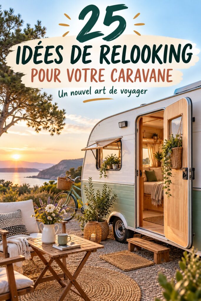 Caravane rénovée avec des astuces de décoration chaleureuse.