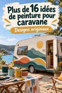 Un camping-car avec une peinture unique et colorée sur la route