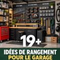 Un garage bien organisé avec des étagères et des accessoires de rangement pratiques.