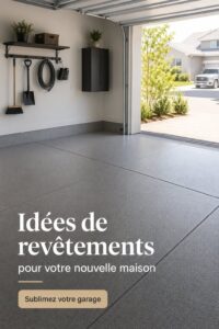 Un garage avec un revêtement moderne et esthétique, adapté pour une maison familiale.