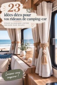 Rideaux colorés et stylés d'un véhicule avec des motifs modernes.