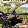 Un intérieur de voiture écolo moderne avec des accessoires durables
