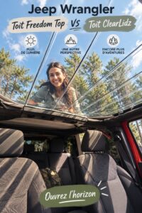 Comparaison entre un Jeep Wrangler avec Freedom Top et un autre avec ClearLidz.