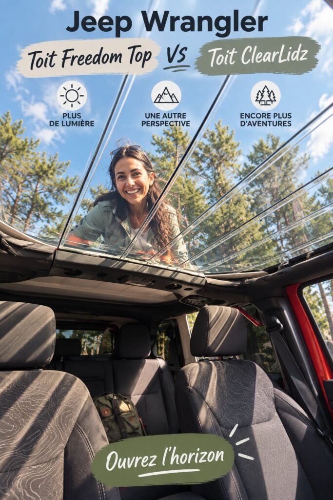 Comparaison entre un Jeep Wrangler avec Freedom Top et un autre avec ClearLidz.