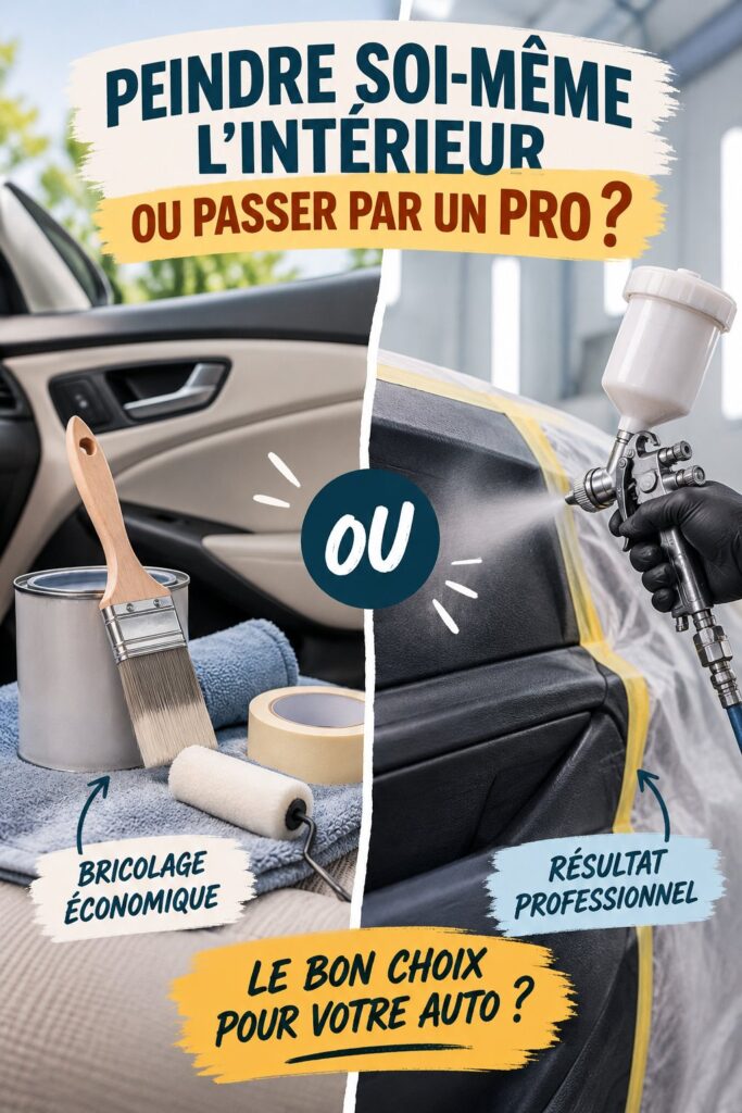 Peinture intérieure d'une voiture avec outils DIY