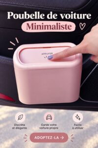 Vue d'une poubelle automobile minimaliste élégante dans un véhicule.