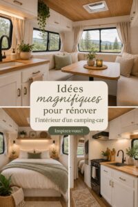 Campinge-car rénové avec un intérieur moderne et chaleureux