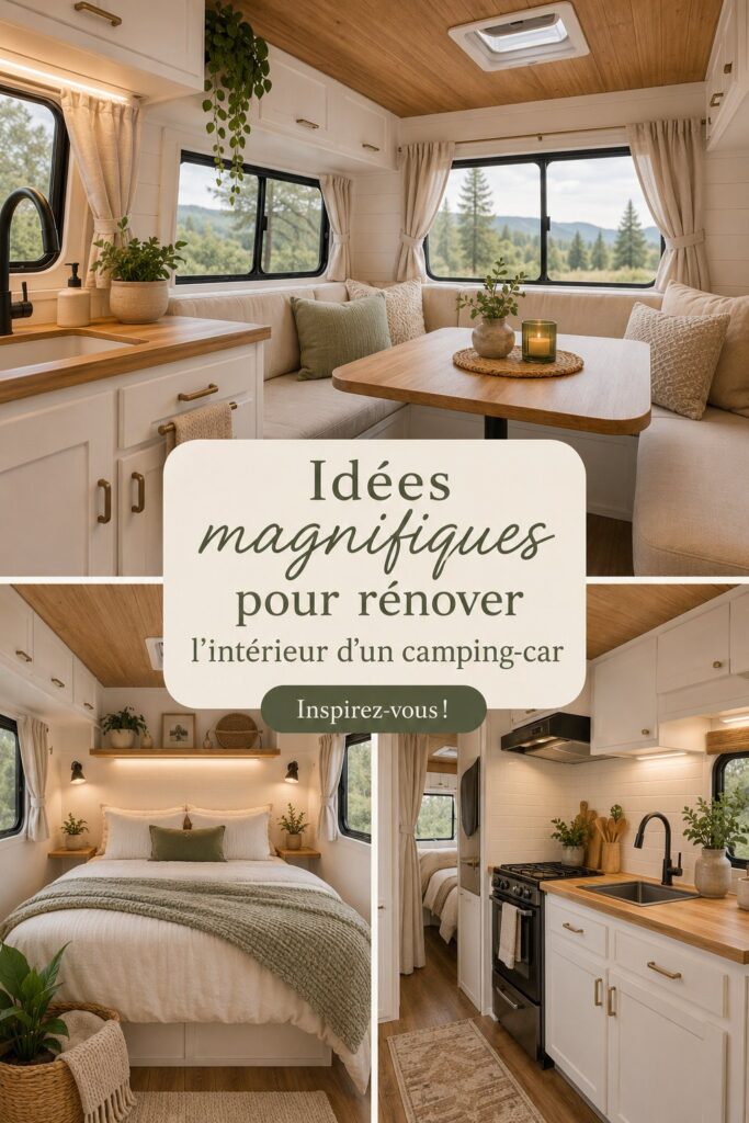 Campinge-car rénové avec un intérieur moderne et chaleureux