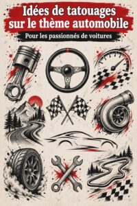 Tatouages décoratifs à l'intérieur d'une voiture, mettant en valeur une personnalisation élégante.
