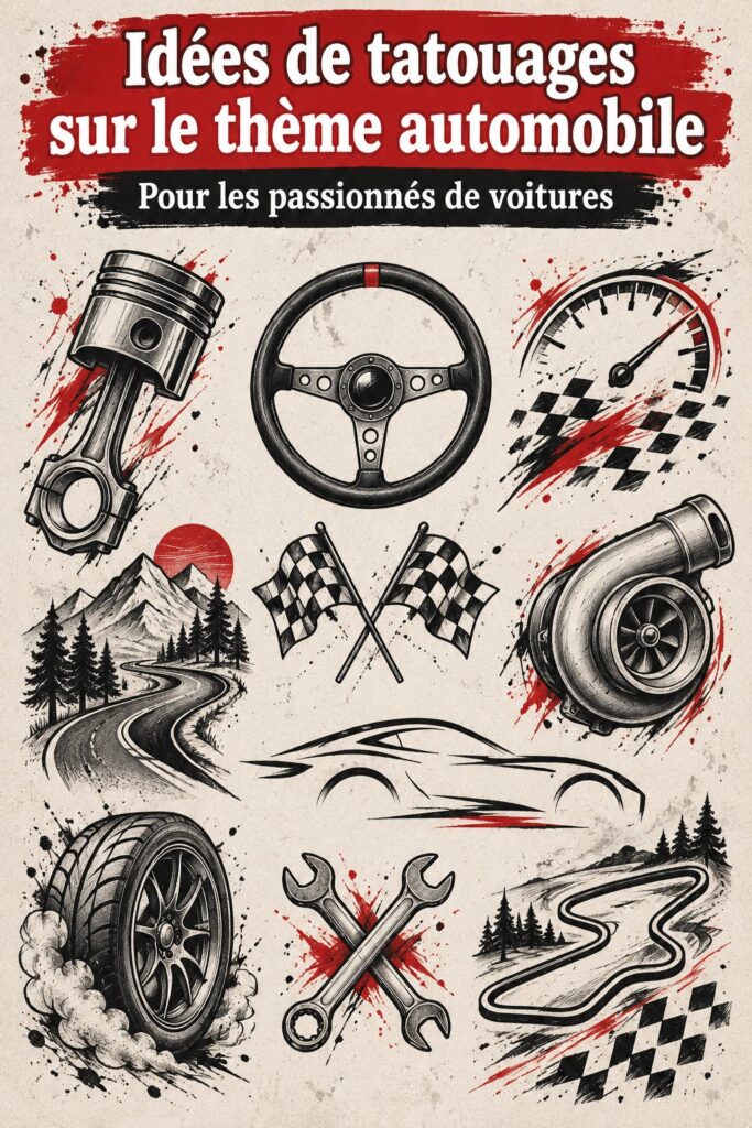 Tatouages décoratifs à l'intérieur d'une voiture, mettant en valeur une personnalisation élégante.