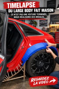 Timelapse de customisation automobile montrant une transformation de carrosserie.