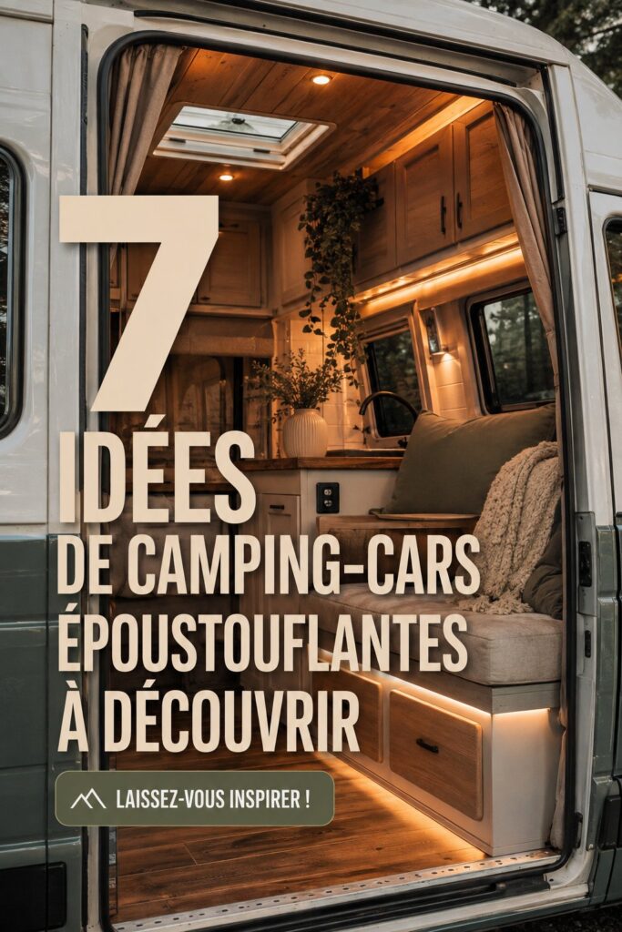 Un van transformé en espace de vie chaleureux et fonctionnel.