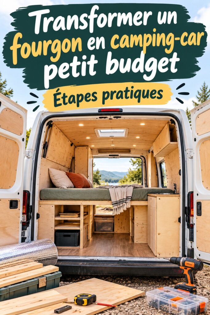 Un Ford Econoline aménagé en van avec un intérieur convivial et pratique