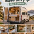 Minibus converti en camping-car avec un intérieur accueillant et pratique