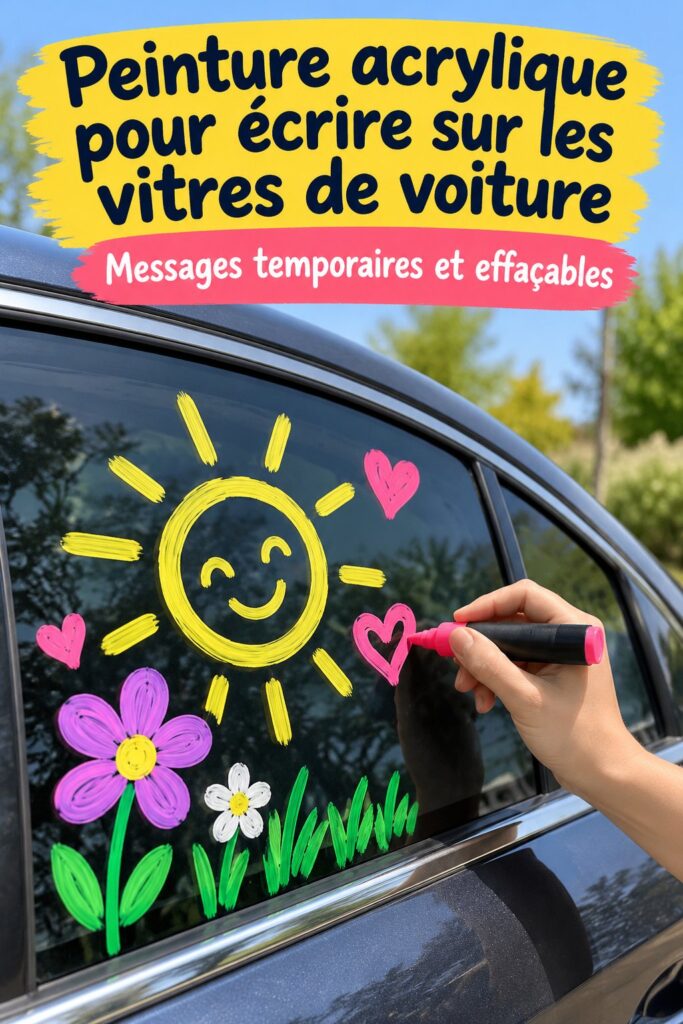 Vitres de voiture personnalisées avec de la peinture acrylique colorée