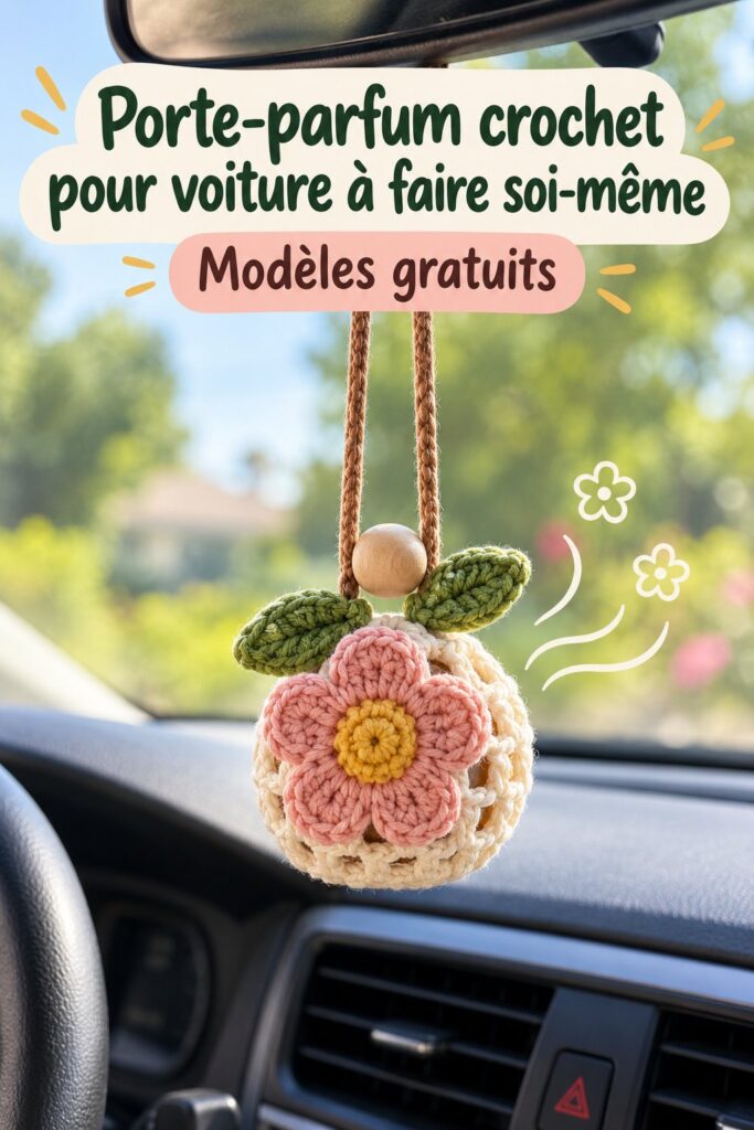 Porte-parfum en crochet coloré suspendu dans une voiture
