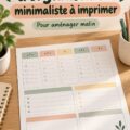Schéma d'organisation minimaliste pour voiture imprimé, montrant des solutions pratiques de rangement.