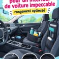 Vue d'un intérieur de voiture impeccable et bien organisé avec des accessoires pratiques