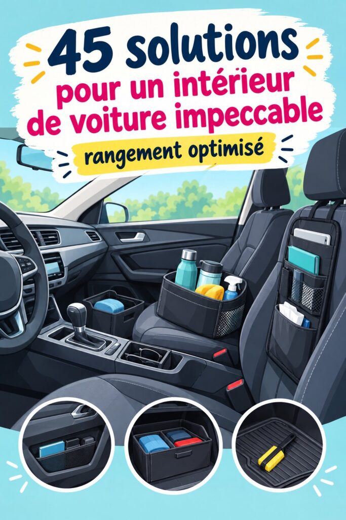 Vue d'un intérieur de voiture impeccable et bien organisé avec des accessoires pratiques
